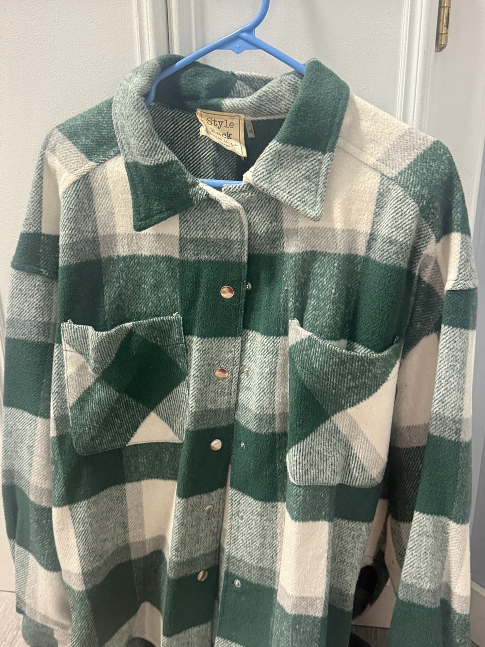 Style Rack Green & Cream Plaid Jacket